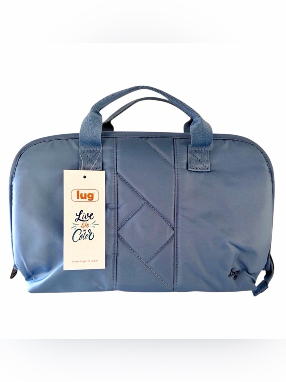 lug FLASH SE Cosmetic Travel Tote NWT Bag BLUE MOON Padded Clear Pockets Daily